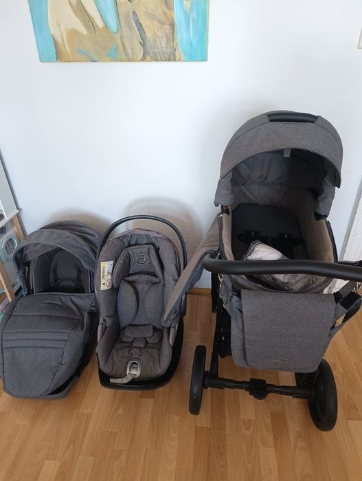 Wózek gondola/spacerówka +fotelik wraz z bazą