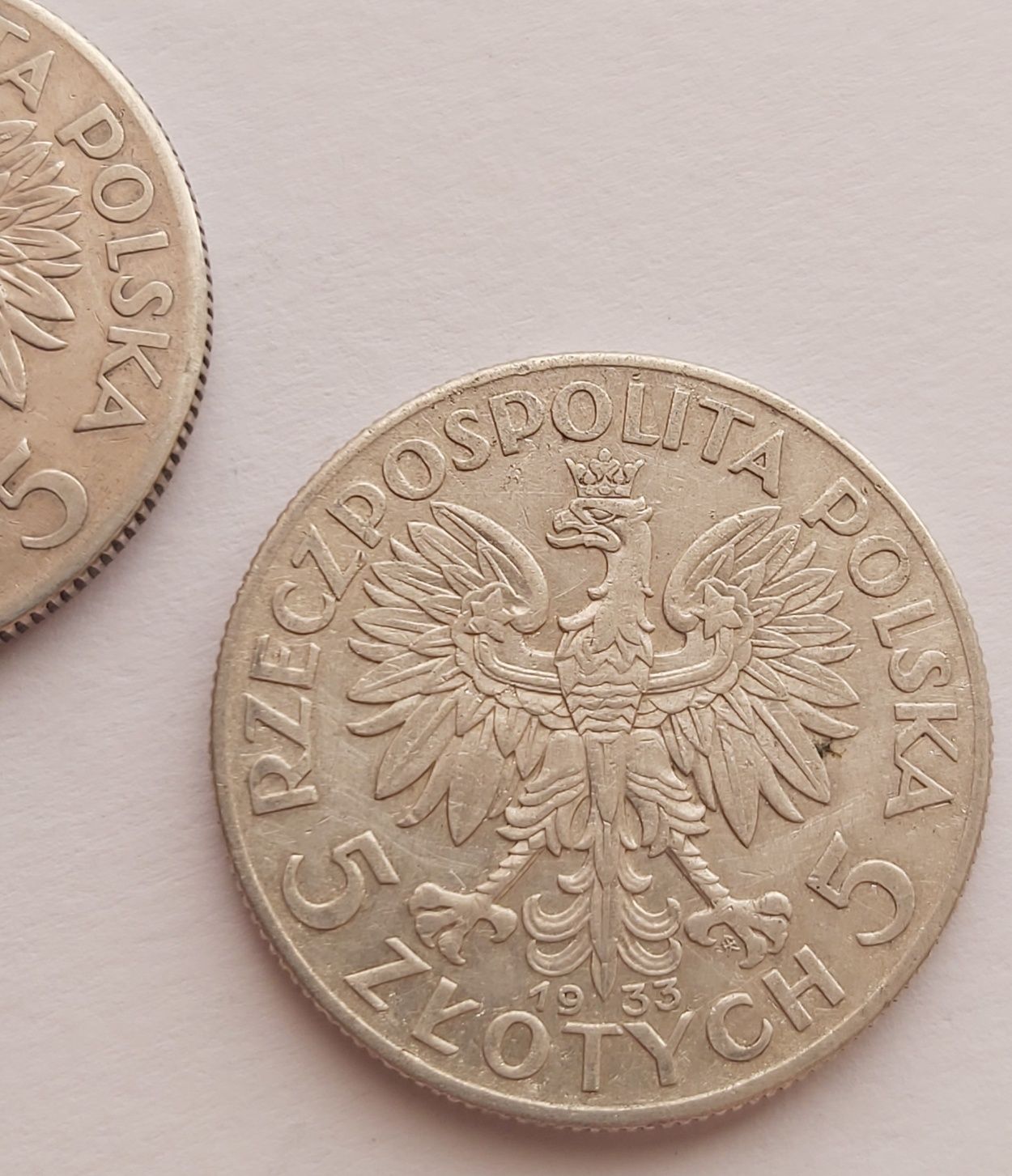2 x 5zł Polonia Jadwiga. II RP. Srebrna moneta 1933r 2szt.