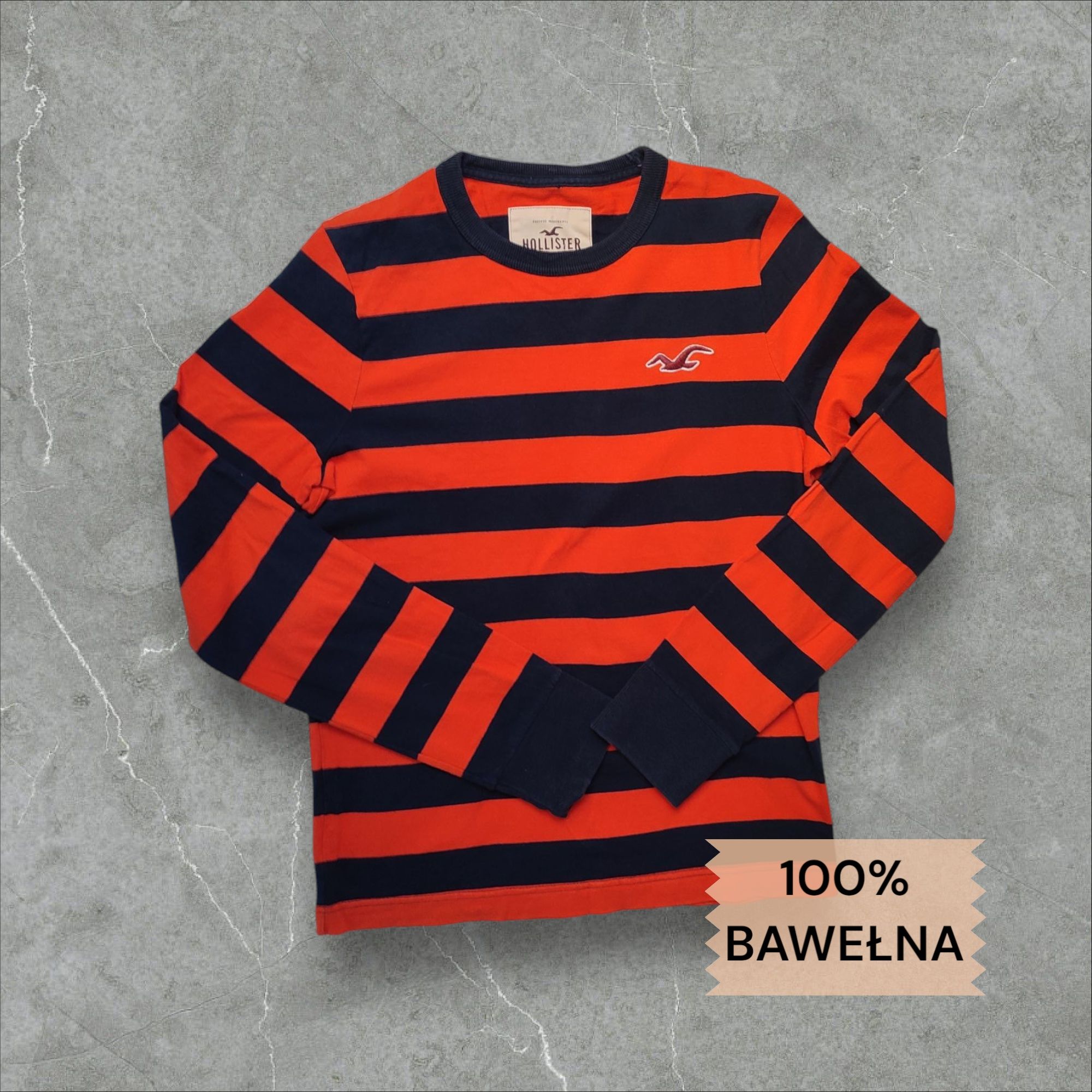 Męski sweter Hollister w paski 100% bawełna