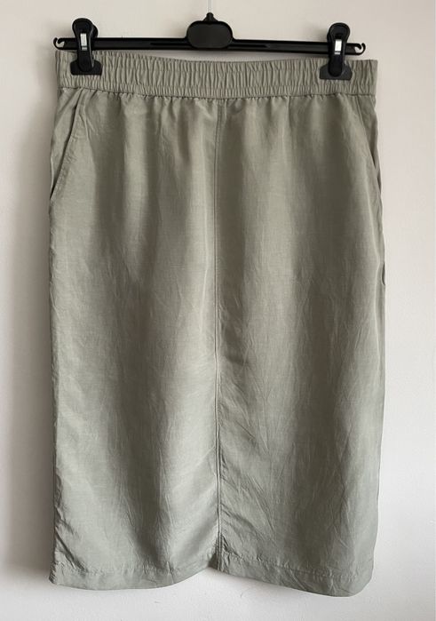 Massimo Dutti midi spodnica z kieszeniami len lyocel L