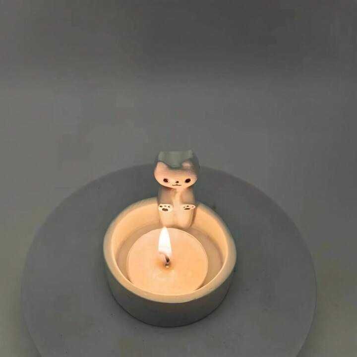 Suporte para velas "Gato fofinho"