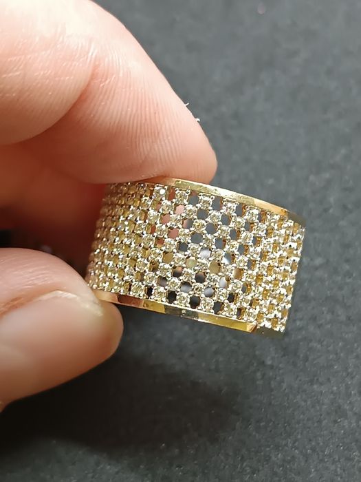 Pierścionek złoty szeroki