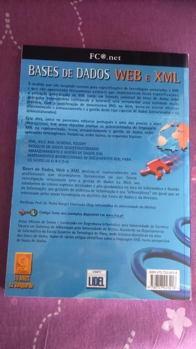 Vendo livro Bases de Dados Web e XML de Artur Afonso de Sousa