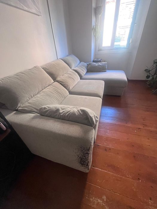 Sofá 3 lugares ESKILSTUNA c/chaise longue, usado