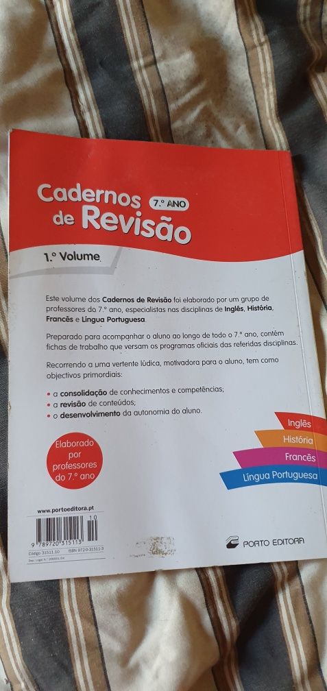 Caderno de Revisões do 7°ano Porto Editora