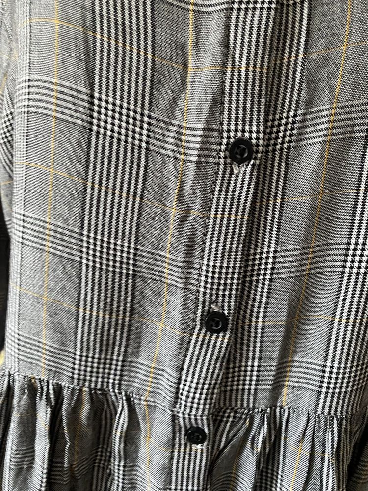 Sukienka luźny fason z wiskozy na guziki do pracy do biura L/XL