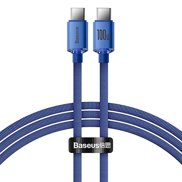 Kabel Baseus CAJY USB-C - USB-C PD 100W 5A 480Mb/s 1,2m - niebieski
