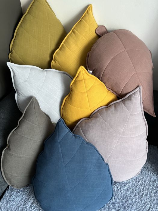 Poduszki lniane Liść
