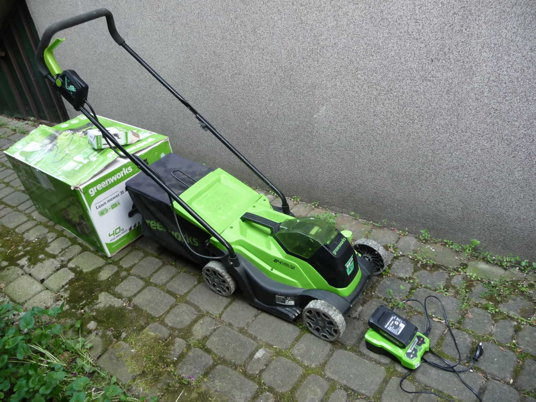 świetna kosiarka akumulatorowa Greenworks 24V2x2Ah komplet Okazja