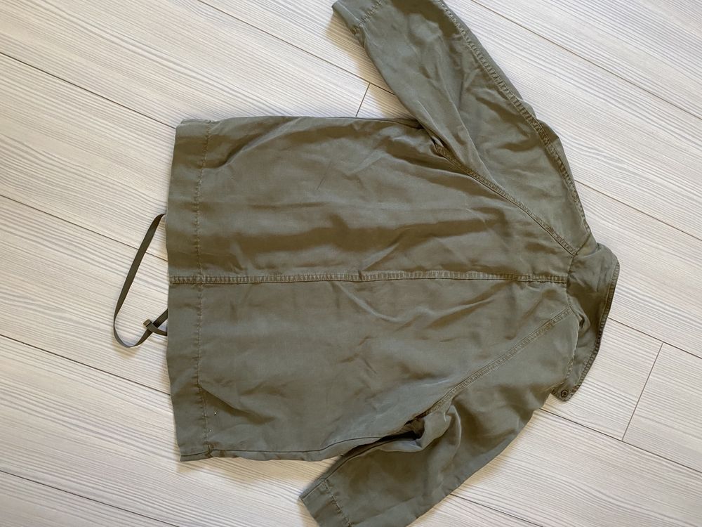 ZARA 38 parka kurtka khaki lyocell