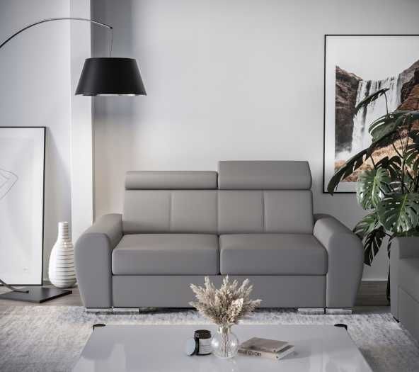 CZYSZCZENIE MAGAZYNU Sofa Z Zagłówkami 186cm KS05N Tkanina:MONOLITH 95