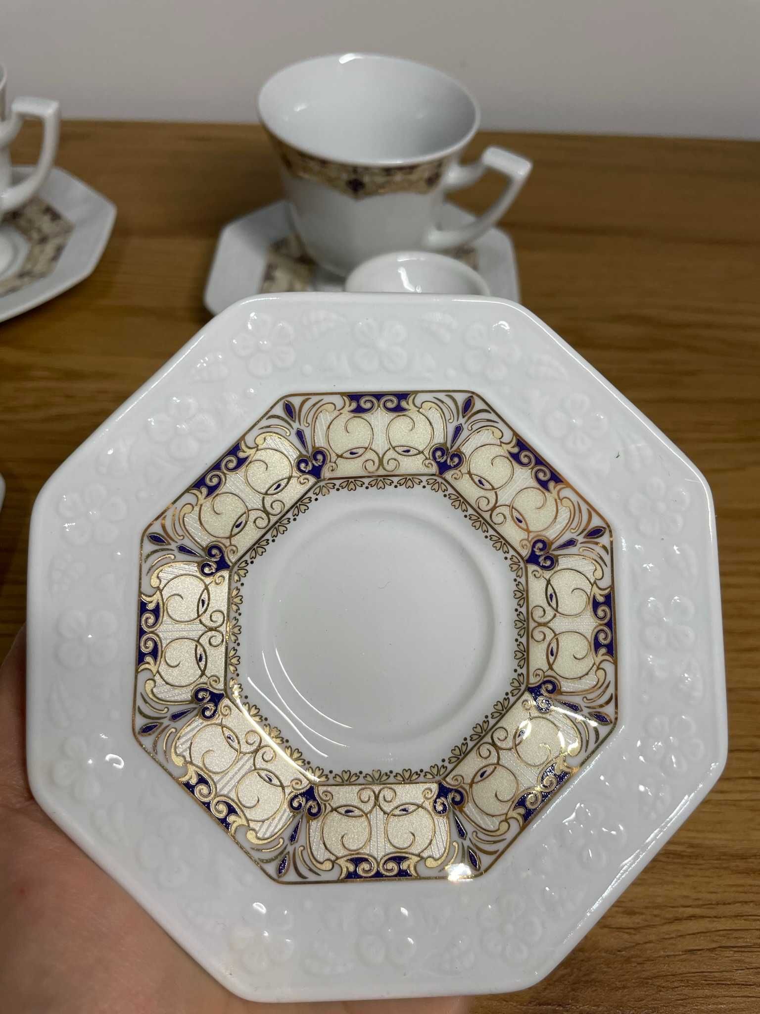 Ćmielów Chodzież zestaw filiżanki do kawy + podstawek 6 szt. porcelana