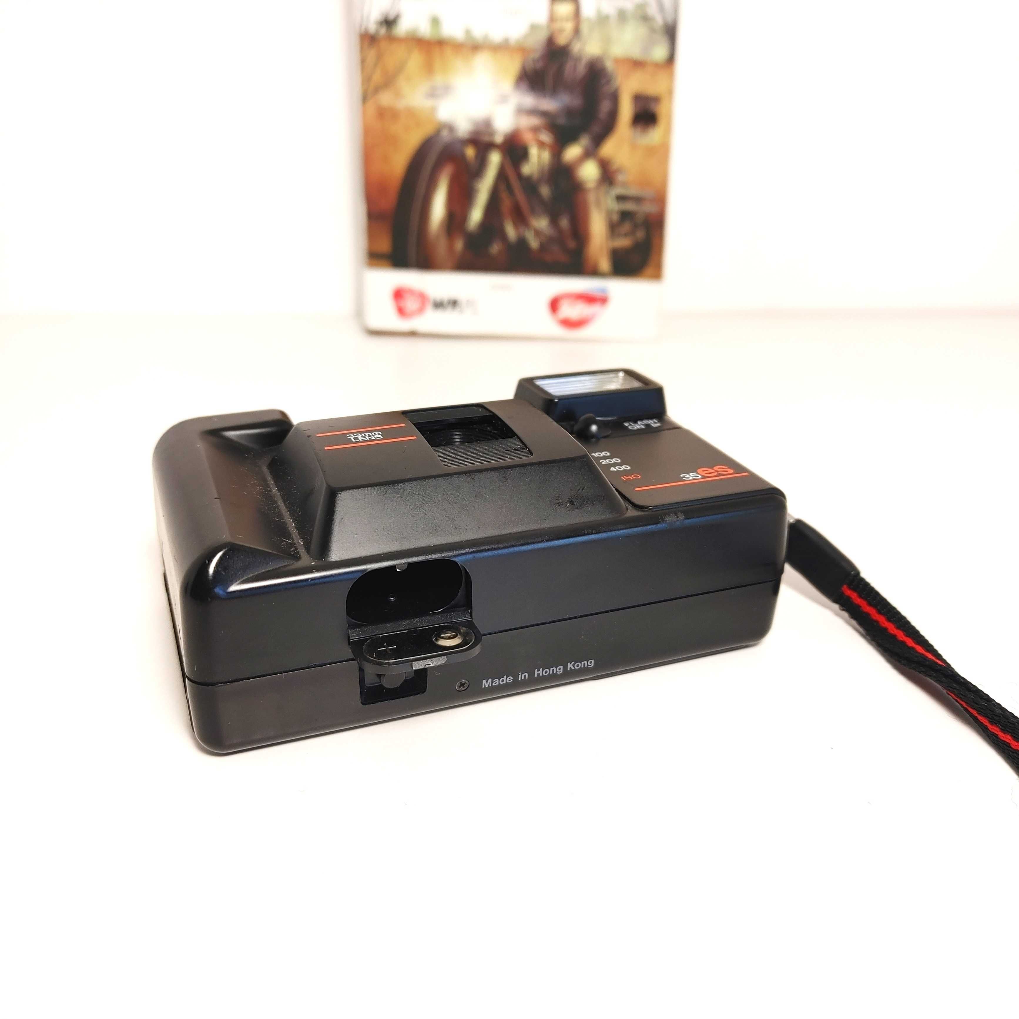 Designerski kompaktowy aparat analogowy HANIMEX 35es lata 80 te XX w