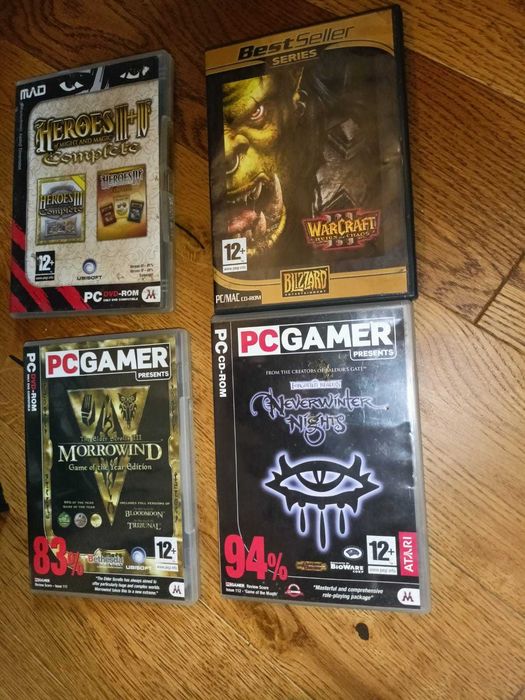 Pudełka lub niekompletne gry: Never Winter Nights, Morrowind, Warcraft