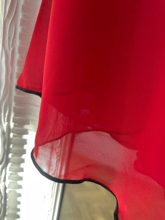 Koszulka nocna czerwona czarna koronka halka zmysłowa krótka S 36