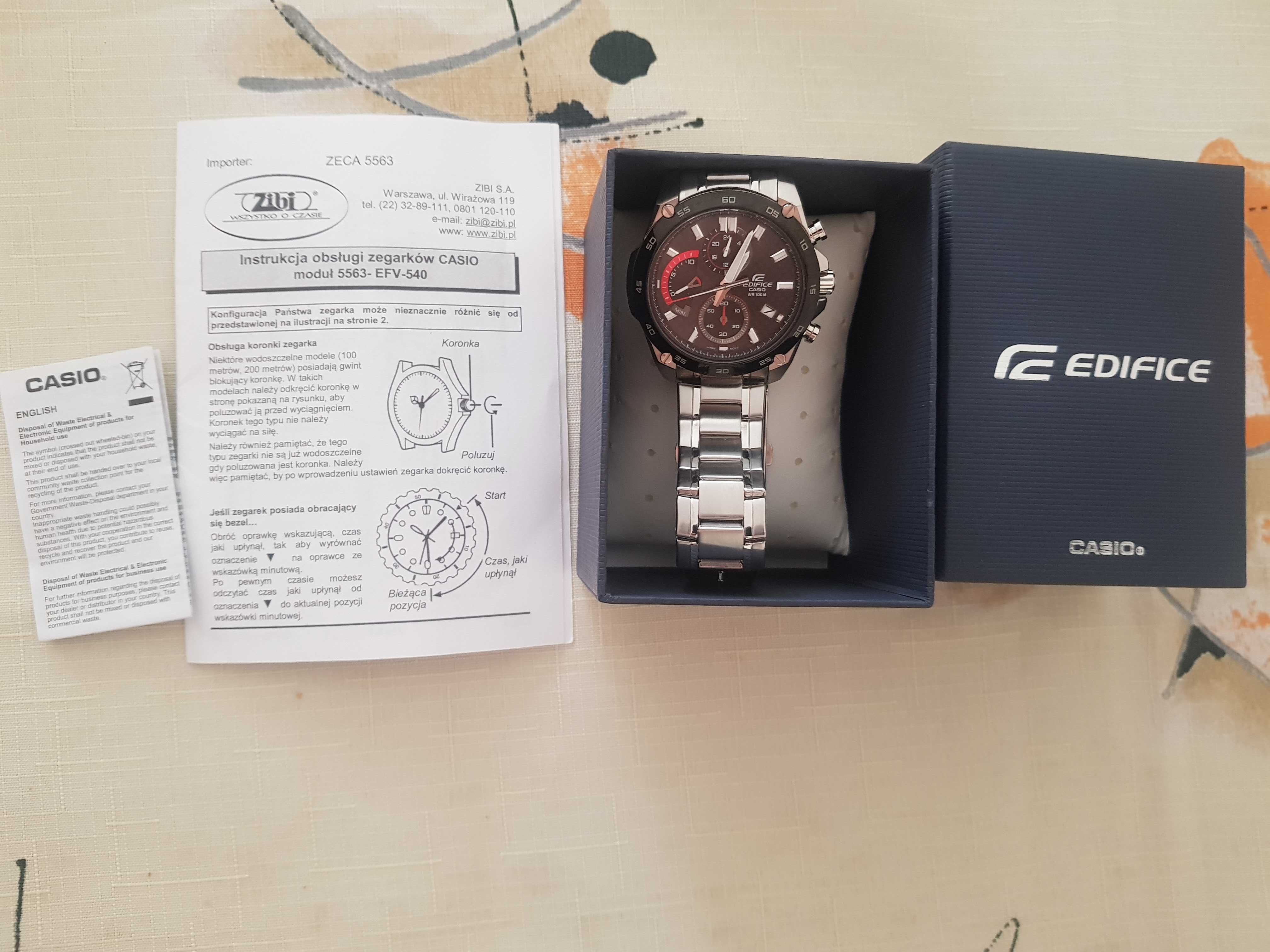 Zegarek Casio Edifice EFR-557CDB-1AVUEF oryginalny praktycznie nowy