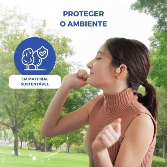 Amplificador de som, 5 níveis de volume, Rotação 360º, Bege