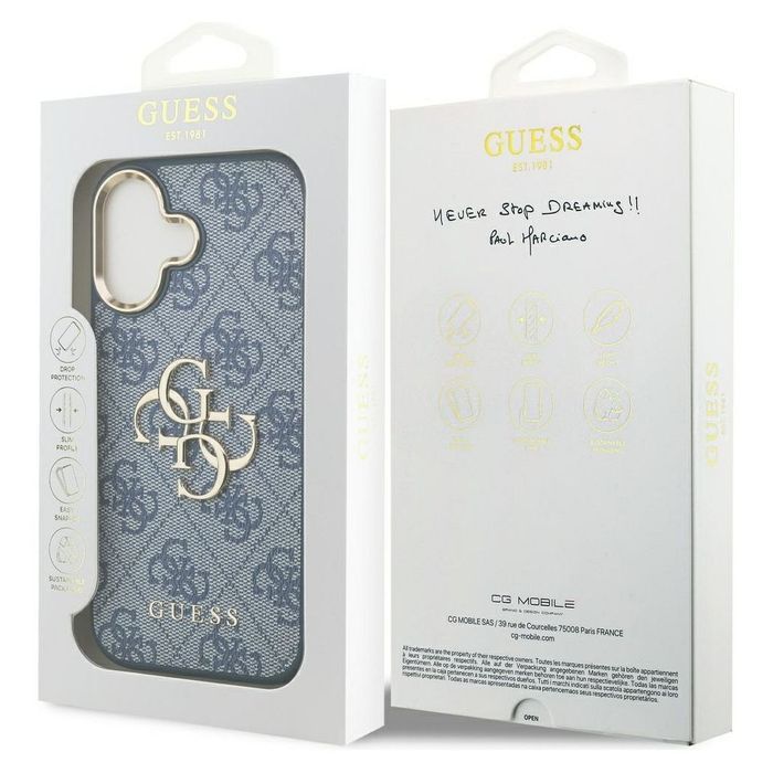 GUESS futerał do iPhone 17 GUHCP17S4GMGCBL złoto-niebieski PU z