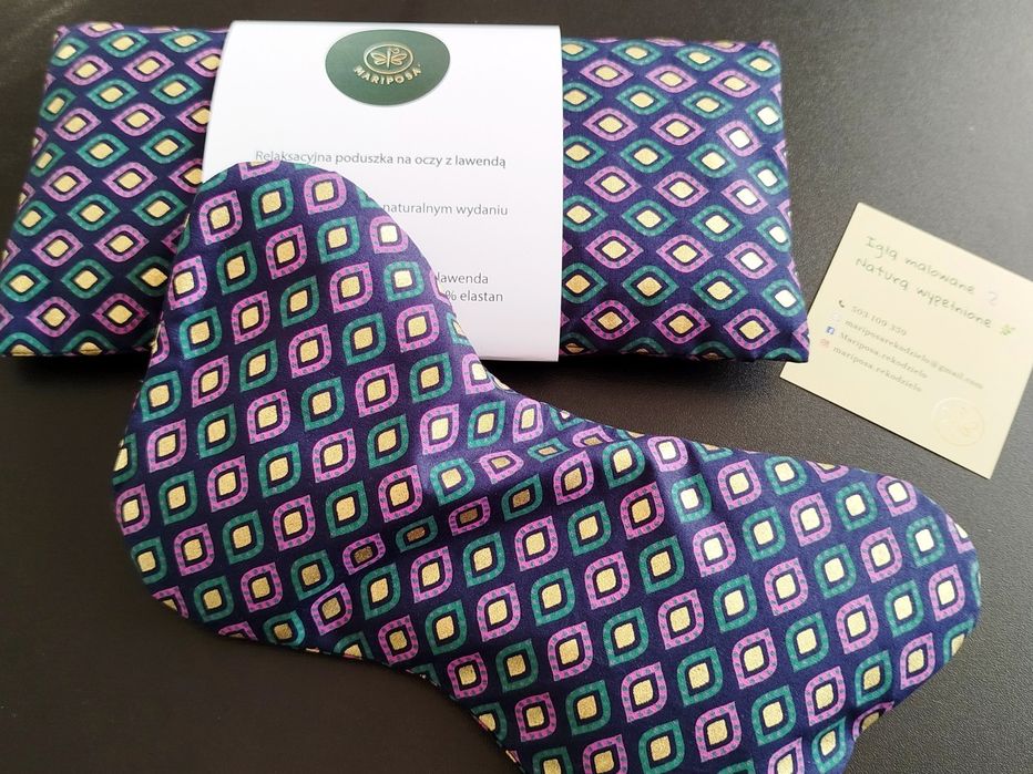 Relaksacyjna poduszka na oczy z solą himalajską w kształcie motyla