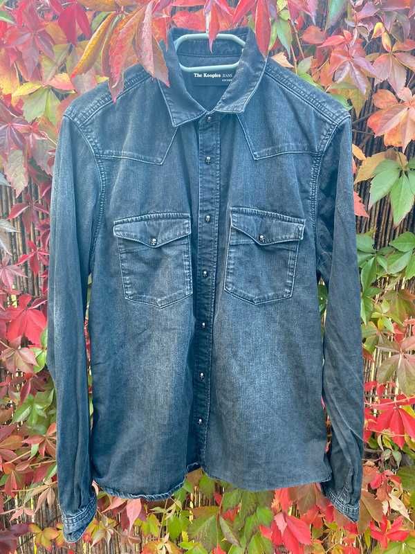 Koszula jeansowa denim The Kooples r.M/L czarny Skull alternative y2k