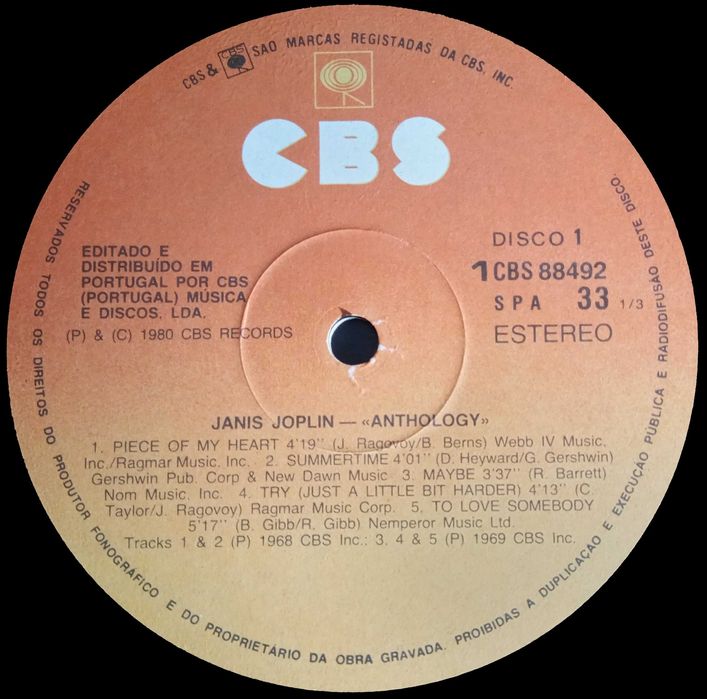 Janis Joplin	- - - - -	Anthology	- - - - -	2 X LP