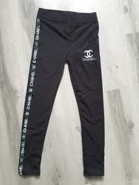 Legginsy chenel czarne logo szyte S