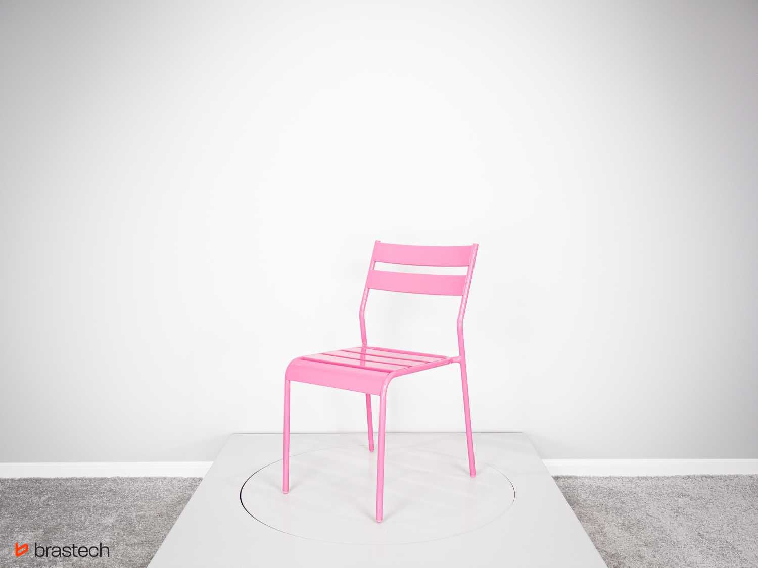 Krzesła metalowe różowe 4 sztuki dziecięce socjalne do jadalni