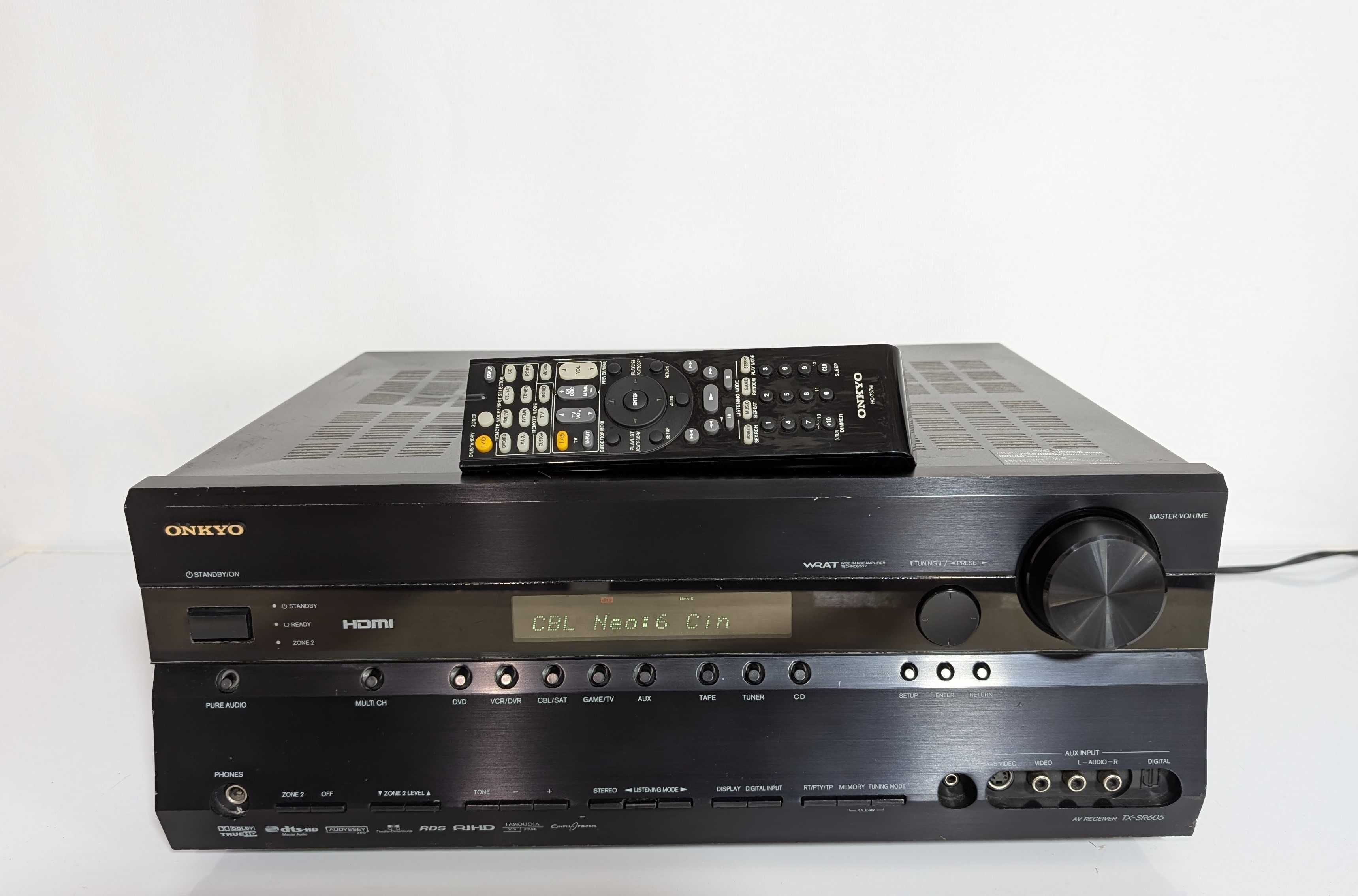 7.1 ресивер Onkyo TX-SR605, має 140 Вт/канал /HDMI /ЦАП /4-16 Ом/Dolby