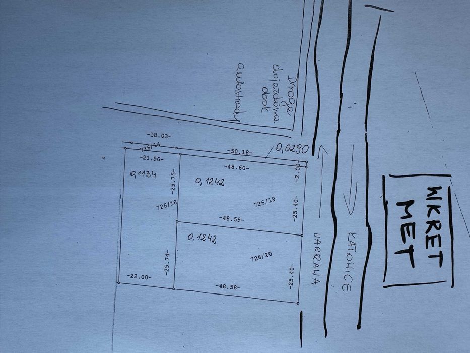 Sprzedam teren inwestycyjny przy trasie A4 , 2400m2, super lokalizacja