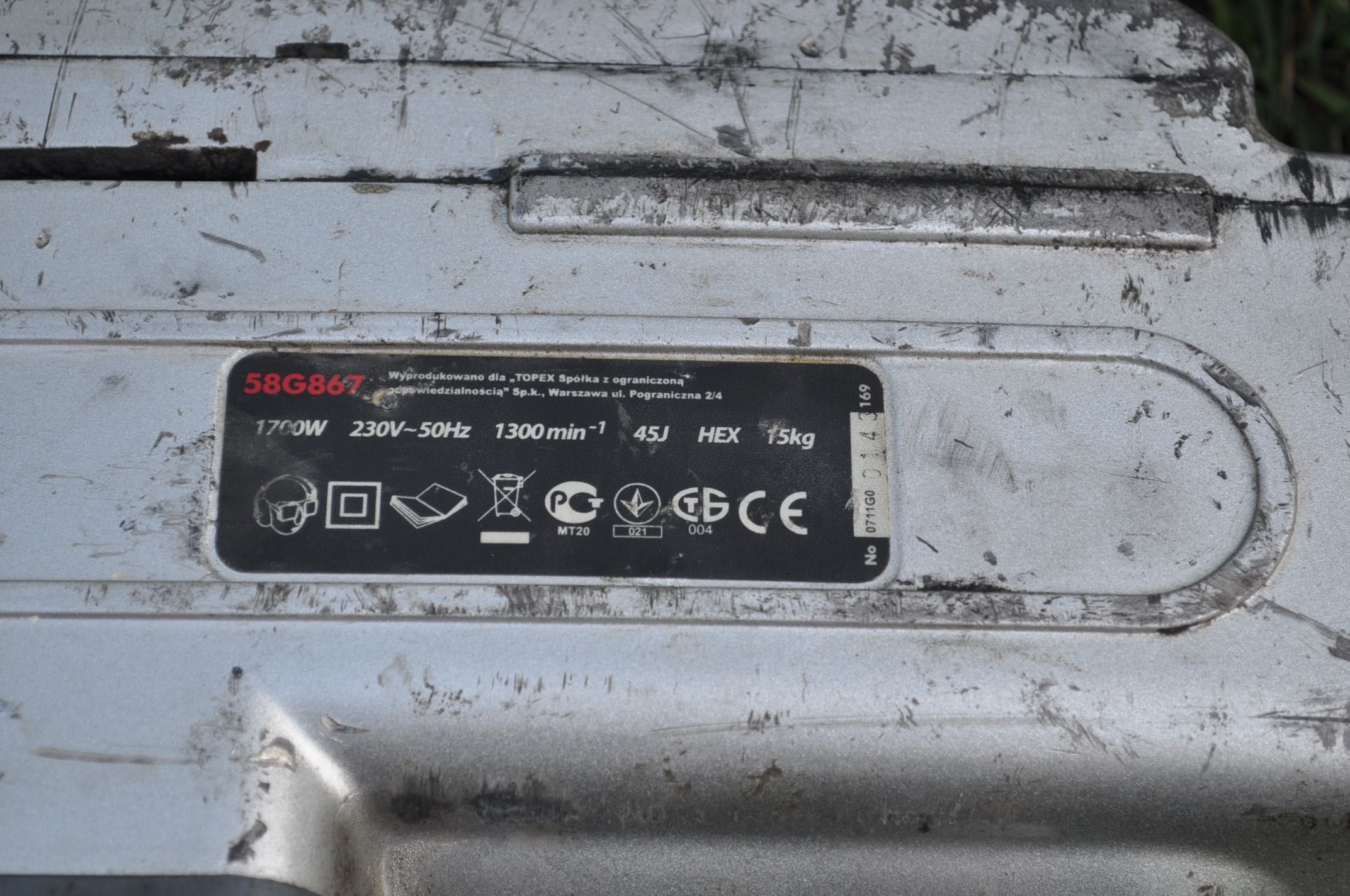 Wyburzeniowy młot elektryczny Graphite 58G867.