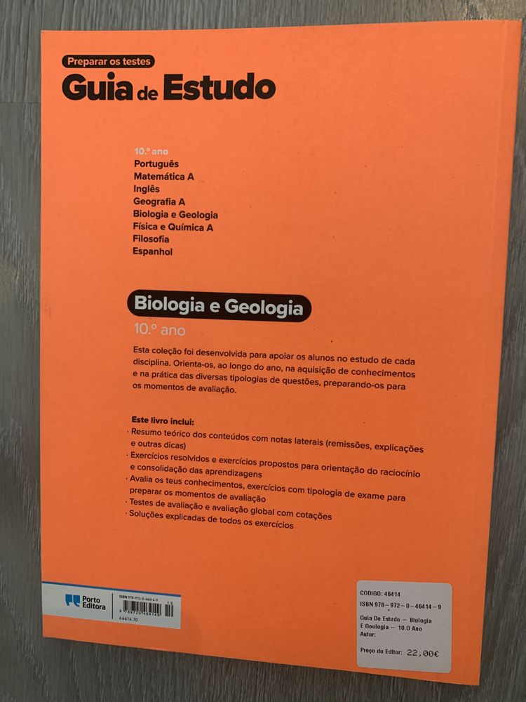 Guia de Estudo - Preparar os testes Biologia e Geologia 10 ano