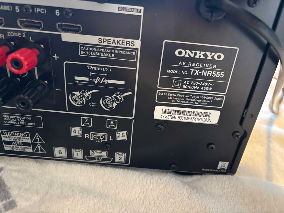 Amplituner Onkyo TX-NR555 UHD / 4K, Aiplay, HDR, Atmos