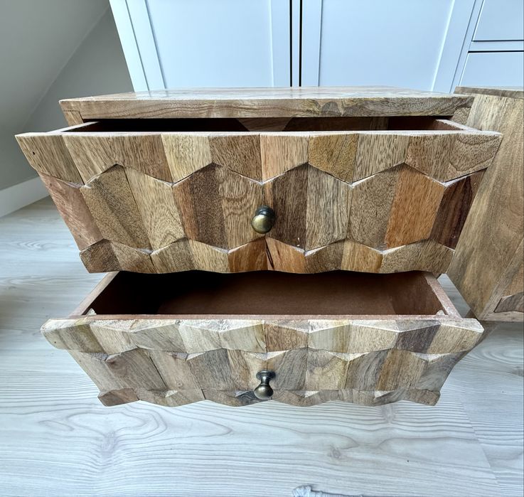 Zestaw - szafki nocne, lite drewno mamgo