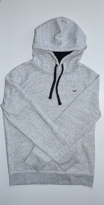 Bluza bawełniana z kapturem marki Hollister szara S