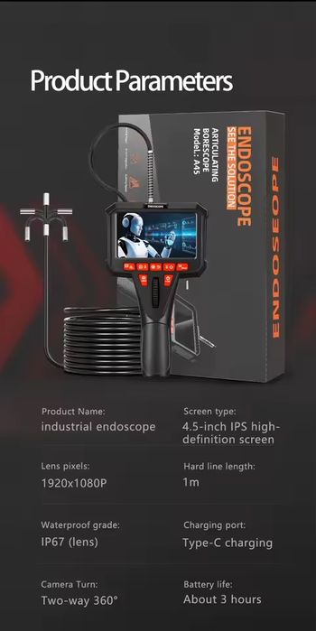 Товщина 3.9мм! Підійде для дизеля! Без предоплат! поворотний ендоскоп