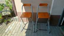 2x IKEA Dennis Hoker Wysokie Krzesło Barowe Hocker Składane Vintage