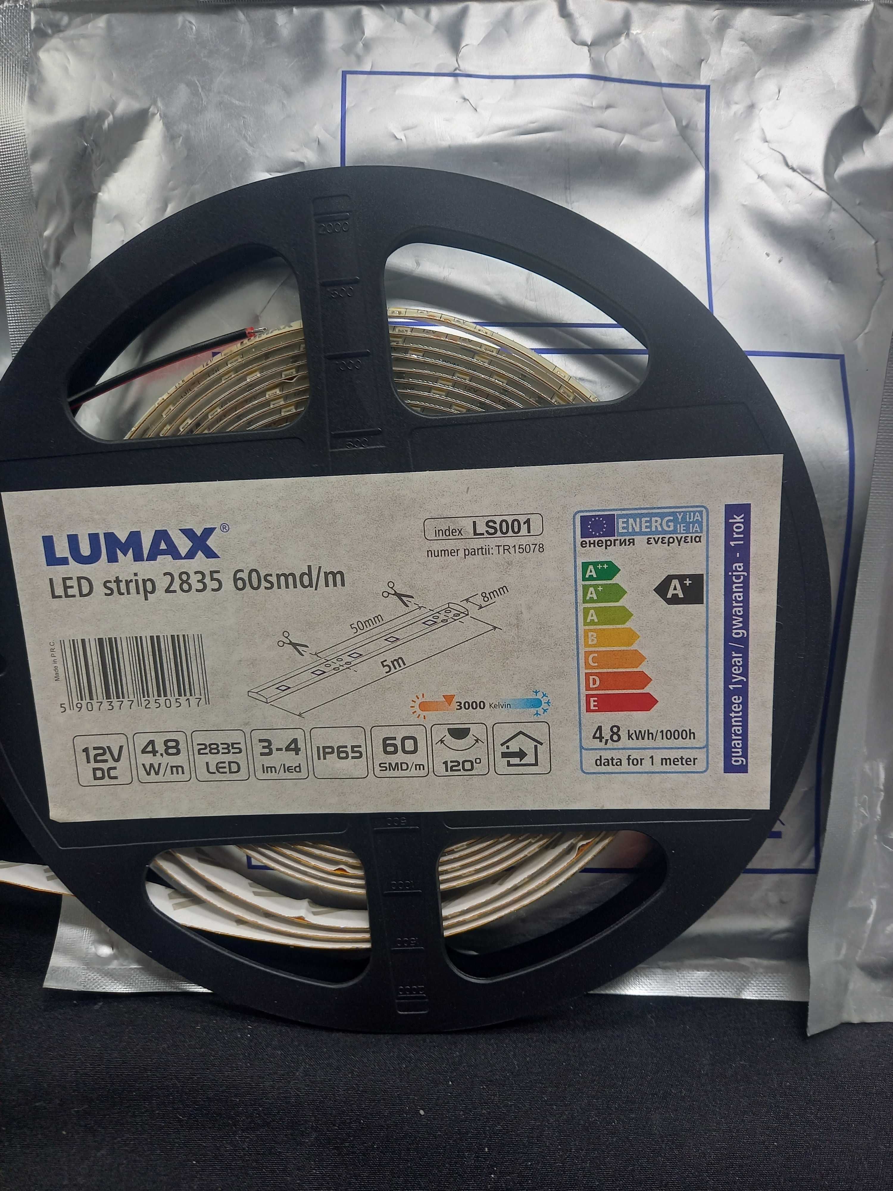 Taśma led Lumax 2x5m ciepły IP 65 12V