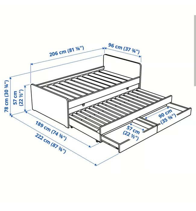 Łóżko rozsuwane IKEA SLAKT