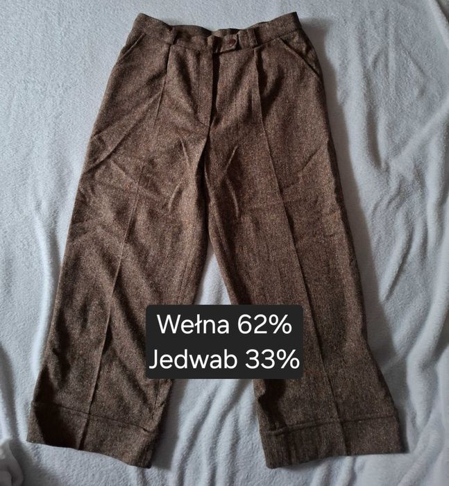 Wełniane spodnie, rozmiar 36