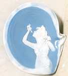 Lindissima antiga bilheteira Arte Nova em porcelana Jasperware