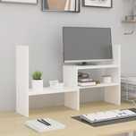 Vidaxl Podstawka Na Monitor, Biała, (39-72)X17X43 Cm, Drewno Sosnowe