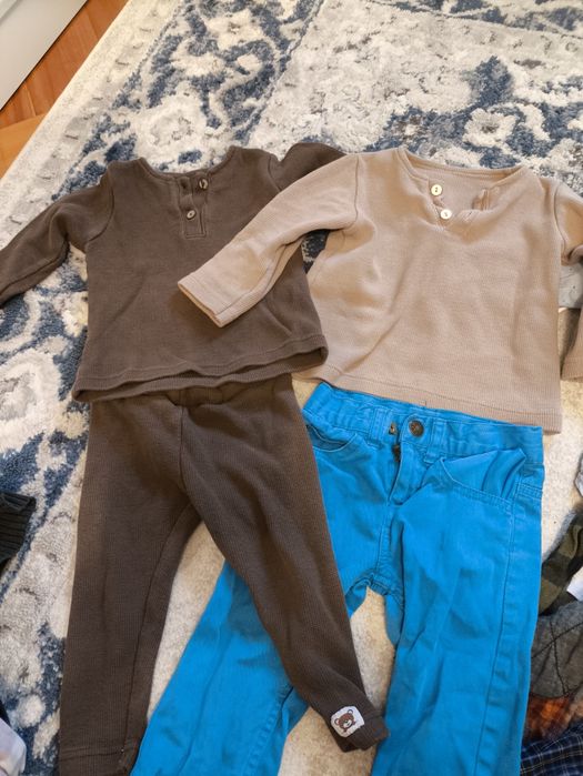 Mega paka 92 zima jesień koszula eleganckie zestawy spodnie swetry