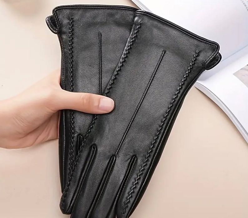 Нові Справжні жіночі рукавички з овечої шкіри, сенсорний екран флісові