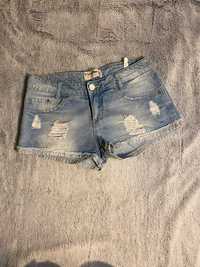 Jasnoniebieskie szorty krótkie spodenki jeansowe dżinsowe dziury