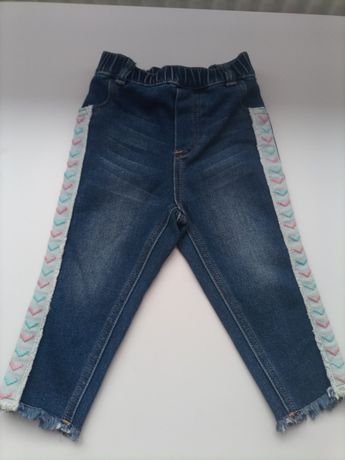 Jeansy dziewczęce, modny krój, rozmiar 86