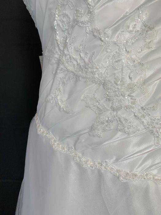 Nowa suknia ślubna z metką księżniczka tiulowa 38 M brokatowa halter