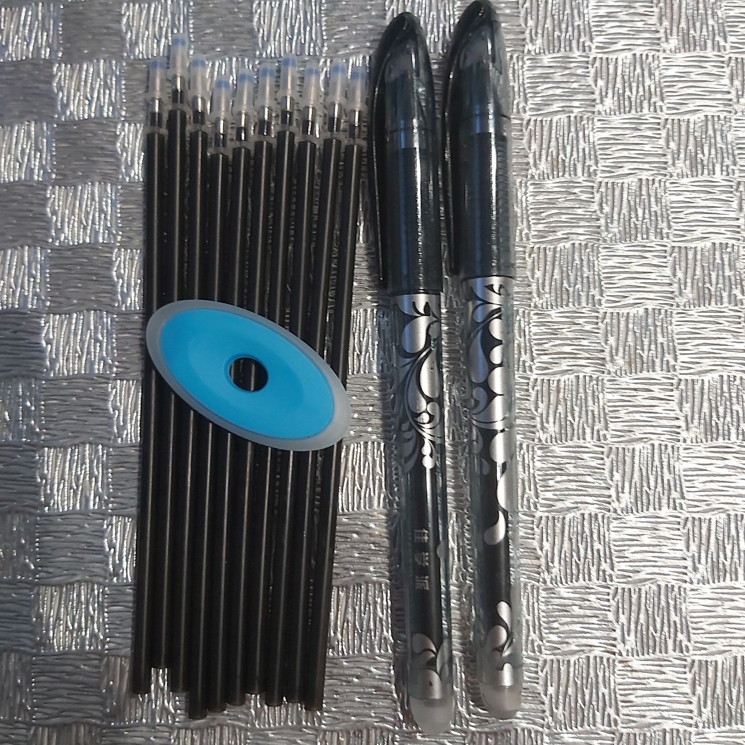 Długopisy scieralne zmazywalne czarne 0.7mm zestaw