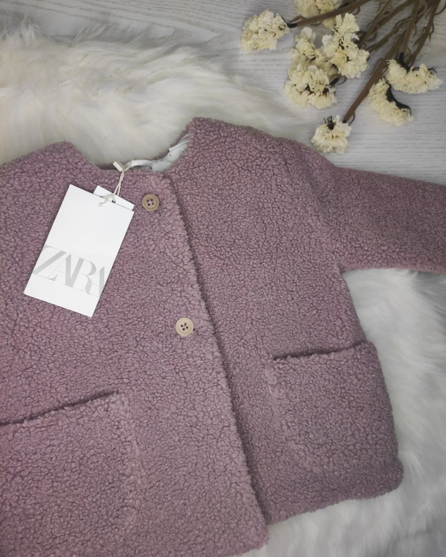 Осіннє плюшеве пальто Zara 9-12 міс