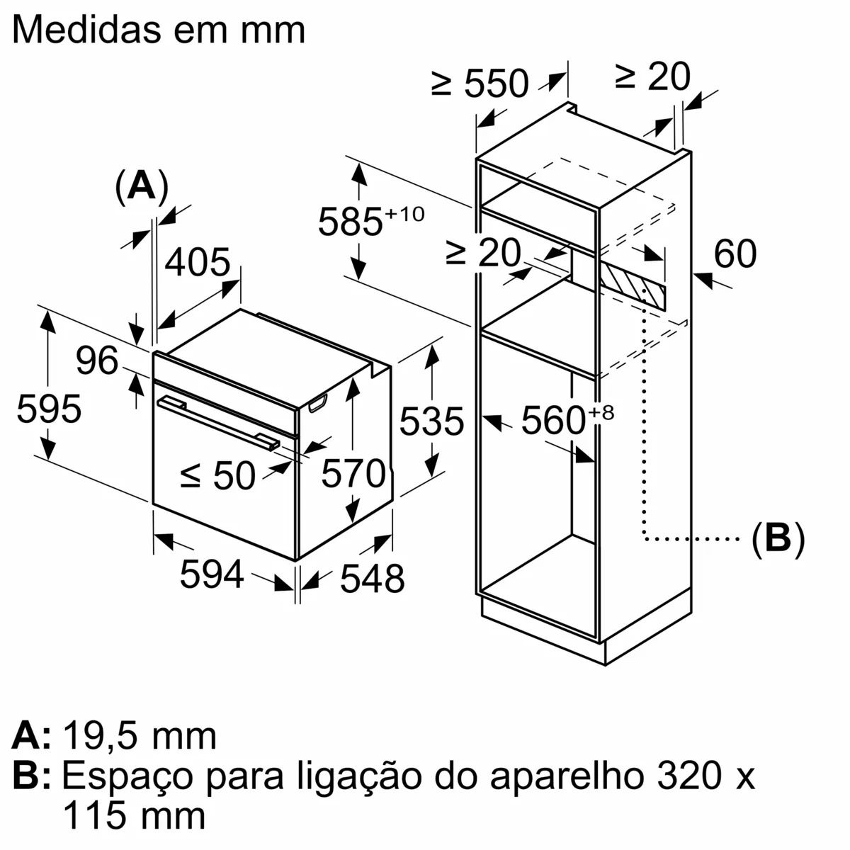 Forno para encastre