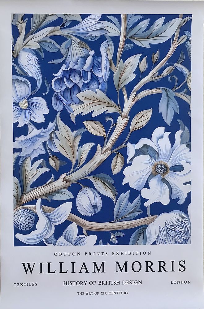 Gobelin na płótnie/Obrazek/William Morris/Floral Blue